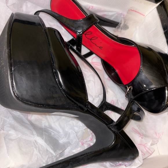 Platform high heels brand new dancing heels black size 10 never worn - Picture 3 of 5